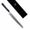 Kikusumi SILVER GHOST 33cm Kiritsuke Yanagiba Knife -  Ebony Wa Handle Japanese G3 Steel Hongasumi