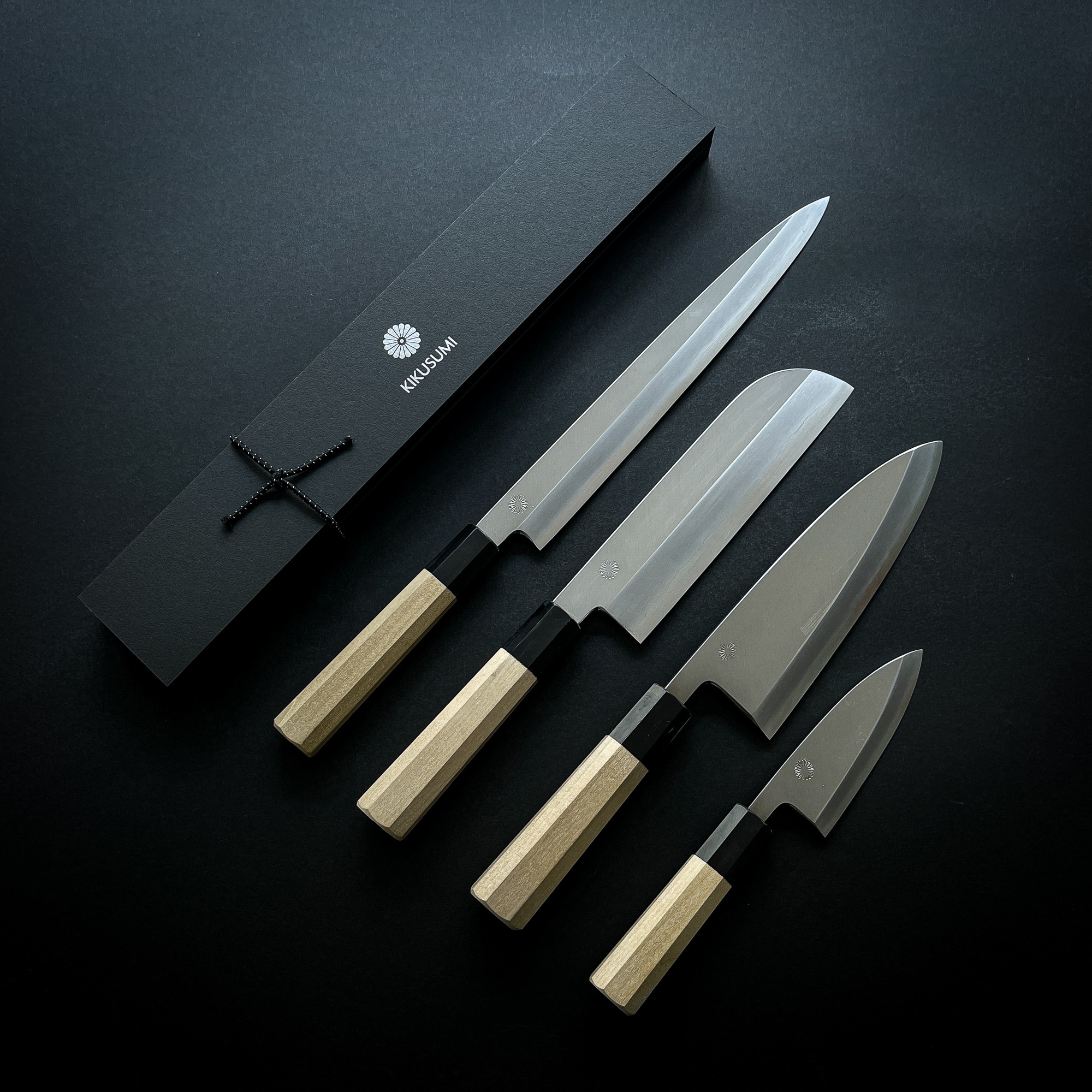 Kikusumi Black Ceramic Collection 4 Piece Chef Knife Gift Set