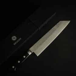 Kikusumi BLACK SHADOW Kiritsuke Gyuto Chef Knife - Nashiji G3 Japanese Stainless Steel + Black Riveted Handle [  8.3” / 21 cm ]