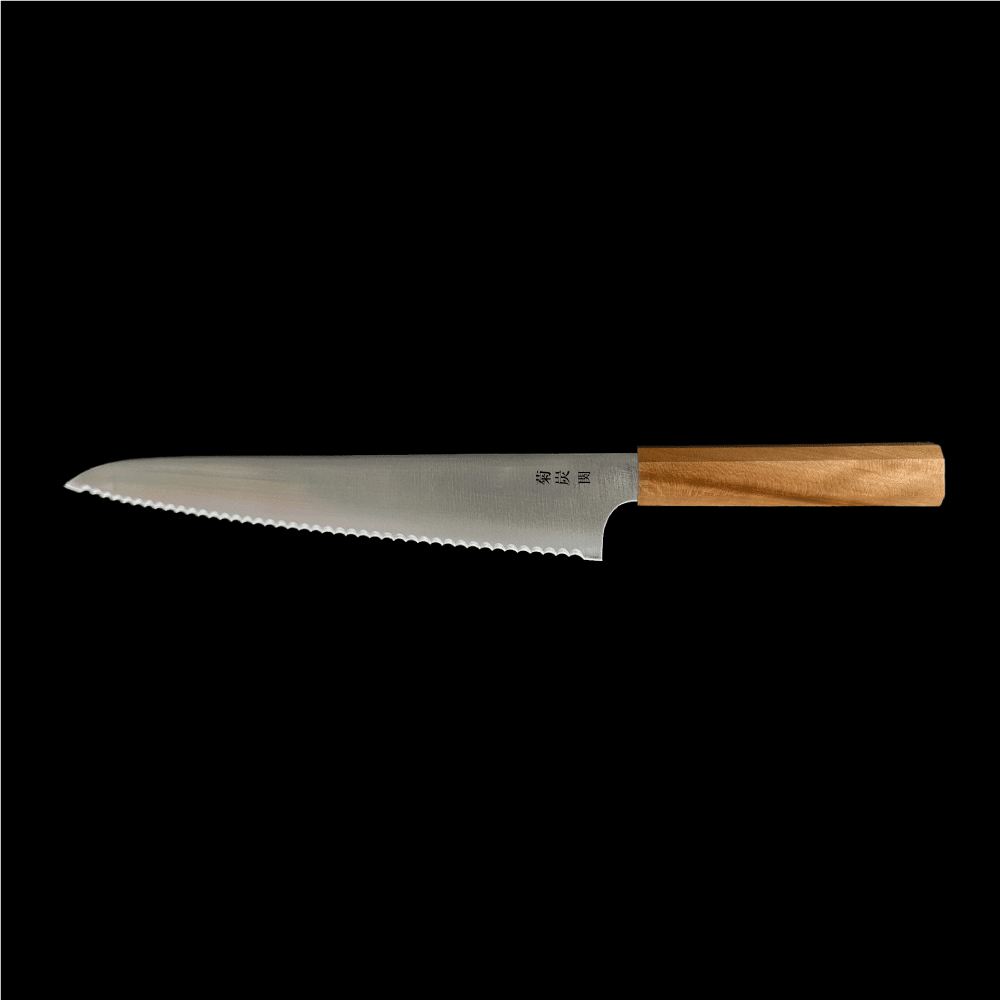 Sakura Japanese Cherry Wood Bread Knife KIKUSUMI 24 cm Sakura Japanese Cherry Wood Bread Knife KIKUSUMI 24 cm
