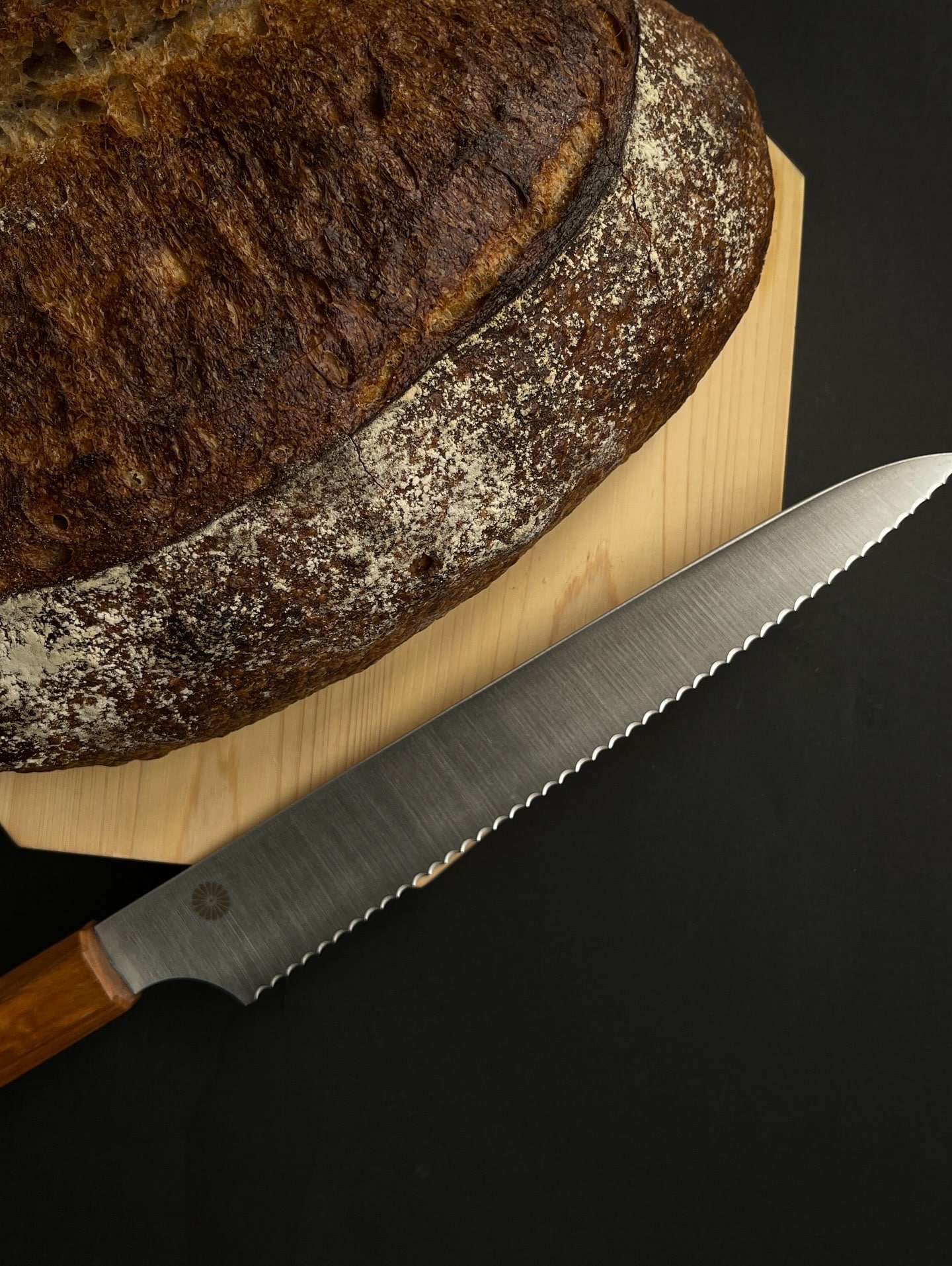 Kikusumi Japanese Bread Knife Kashi Wood Handle