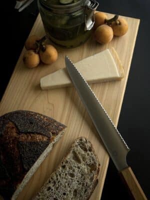 Kikusumi Japanese Bread Knife Kashi Wood Handle Octagonal